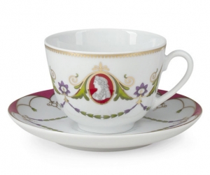 Lomonosov Imperial Porcelain Tea Cup Set Spring Cameo 7.8 oz/230ml