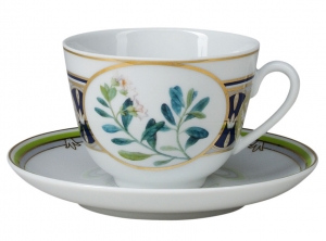 Lomonosov Imperial Porcelain Tea Cup Set Spring Foxberry 7.8 oz/230ml