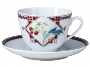 Lomonosov Imperial Porcelain Tea Cup Set Spring Sweet Raspberry 7.8 oz/230ml
