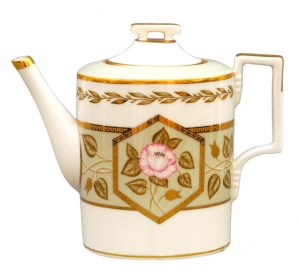 Lomonosov Imperial Porcelain Tea Pot Jade Background 20.3 fl.oz/600 ml