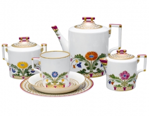 Lomonosov Imperial Porcelain Tea Set Moscow River 6/20
