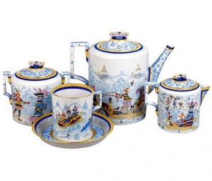 Lomonosov Imperial Porcelain Tea Set Winter Fun 4/10