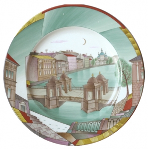 Decorative Wall Plate White Night Fontanka riv. St.Petersburg 10.4