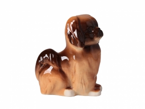 Pekingese Dog Brown Colored Lomonosov Figurine
