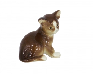 Kitten Cat Brown Lomonosov Imperial Porcelain Figurine