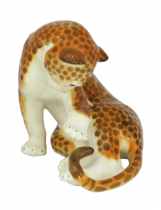 Cheetah Leopard Panther Lomonosov Imperial Porcelain Figurine 
