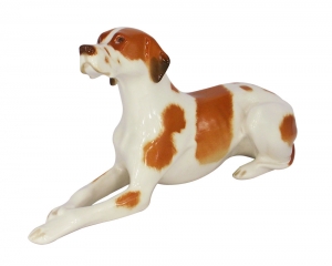 Red Pointer Dog Lomonosov Imperial Porcelain Figurine