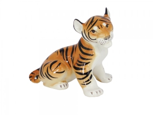 Tiger Baby Sitting Lomonosov Imperial Porcelain Figurine