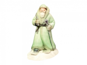 Lomonosov Porcelain Christmas New Year Figurine Green Father Frost Santa Claus