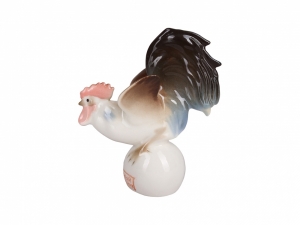 Lomonosov Imperial Porcelain Figurine Rooster on Ball