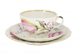 Lomonosov Imperial Porcelain Tea Set Tulip Pink Tulips 8.45 oz/250 ml