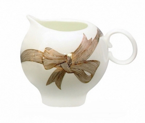  Lomonosov Imperial Porcelain Bone China Creamer Apple Platinum Bows 7.3 fl.oz/215 ml