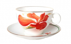 Russian Porcelain Bone China Porcelain Tea Set Apple Tea Cup and Saucer Anita 2pc 5.4 fl. oz/160 ml Russian Porcelain Bone China Porcelain Tea Set Apple Tea Cup and Saucer Anita 2pc 5.4 fl. oz/160 ml