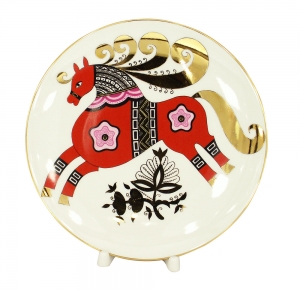 Decorative Wall Plate Red Horse 7.7