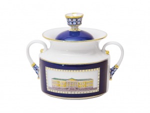 Lomonosov Imperial Porcelaine Sugar Bowl Classic of Petersburg 18.3 oz/540 ml