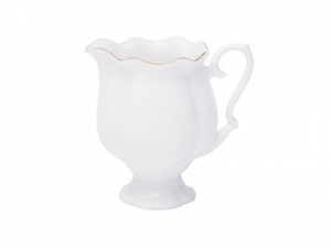 Lomonosov Imperial Porcelain Bone China Porcelain Creamer Natasha Golden Ribbon 10.8 fl.oz/320 ml