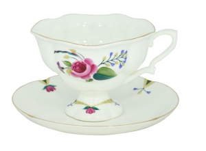 Lomonosov Imperial Bone Cnina Tea Set Cup and Saucer Natasha Bride 2pc