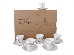 Lomonosov Porcelain Bone China Black Coffee 6 Tea/Coffee Cups Set Little Prince 2.7 oz/80ml Lomonosov Porcelain Bone China Black Coffee 6 Tea/Coffee Cups Set Little Prince 2.7 oz/80ml