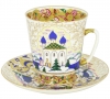 Lomonosov Imperial Porcelain Cup and Saucer Bone China May Old Russia 5.6 fl.oz/165 ml