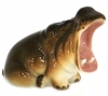 Hippo Sleepy Yawning Brown Lomonosov Imperial Porcelain Figurine