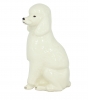 King Poodle Dog White Colored Lomonosov Porcelain Figurine