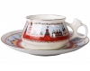 Lomonosov Imperial Porcelain Bone China Cup and Saucer Bilibina Moscow Kremlin