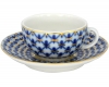 Lomonosov Imperial Porcelain Espresso Cup and Saucer 40 gr Cobalt Net 1.7 oz/50 ml