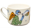 Lomonosov Imperial Porcelain Tea Cup Blowing City 9.5 oz/280 ml