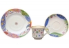 Lomonosov Imperial Porcelain Tea Cup Set 3 pc Banquet Carnival 7.4 oz/220 ml