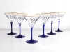 Imperial Porcelain Factory Martini Wine Glass 5 fl.oz Set 6 pc Cobalt Net 