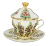 Lomonosov Imperial Porcelain Covered Cup and Saucer Fantastic Flower Gift-2