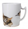Lomonosov Imperial Porcelain Mug Listening Cat Snowy Morning 12.8 fl.oz/380 ml