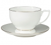 Lomonosov Imperial Porcelain Tea Set Cup and Saucer Pearl Golden Ribbon Bone China 11.5 oz/340 ml