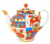 Lomonosov Imperial Porcelain Teapot Spring Folk Pattern 10 Cups 67.6 oz/2000 ml