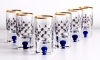 Imperial Porcelain Factory Vodka Shot Glass 1 fl.oz Set 6 pc Cobalt Net 