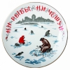 Decorative Wall Plate Fisherman 7.7"/195 mm Lomonosov Imperial Porcelain