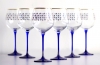 Imperial Porcelain Factory Water Wine Glass 19.3 fl.oz Set 6 pc Cobalt Net 