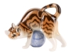 Marble Cat on Clew Ball Lomonosov Imperial Porcelain Figurine