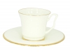 Imperial Porcelain Bone China Porcelain Tea Cup and Saucer Yulia Golden Ribbon 7 fl.oz/210 ml