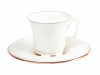 Lomonosov Bone China Porcelain Coffee Cup and Saucer Yulia Golden Ribbon 4.9 fl.oz/145 ml