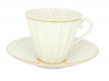Imperial Lomonosov Porcelain Cup and Saucer Radiant Snow White 7.95 oz/235 ml