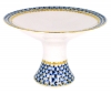 Lomonosov Imperial Porcelain Candy Vase Cobalt Net 7.3" D