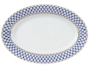Lomonosov Porcelain Oval Serving Platter Cobalt Net 14.2"/360mm