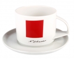 Imperial Porcelain Tea Cup and Saucer Suprematism Red Square Malevich 10 oz/295 ml 