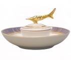 Beluga Caviar Dish Golden Blue Lomonosov Imperial Porcelain