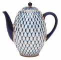 Lomonosov Imperial Porcelain Porcelain 8-Cup Coffee Pot with Lid Cobalt Net 40 oz/1200 ml
