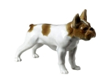 French Bulldog White Colored Lomonosov Porcelain Figurine