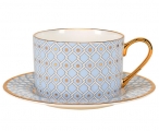 Lomonosov Bone China Porcelain TeaCup And Saucer Azur v.2 8.45 oz 250 ml