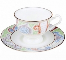 Lomonosov Imperial Porcelain Bone China Cup and Saucer Purple Marietal