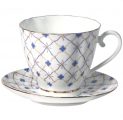 Lomonosov Imperial Porcelain Bone China Cup and Saucer Carnation Retro